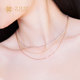 ZJUZ18K金O字项链女玫瑰金彩金锁骨链搭配吊坠素链自戴送女友礼物
