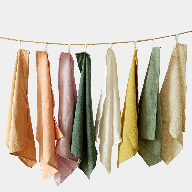 简约棉麻餐巾布口布北欧日式美食餐桌背景布西餐U厅方巾餐垫茶巾