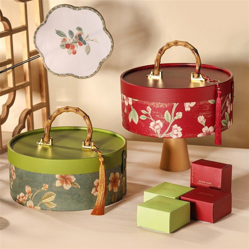 2025中秋礼盒月饼包装盒高档手提抱F抱桶礼品盒空盒蛋黄酥盒子定