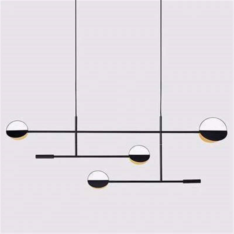 新款北欧创意客厅吊灯卧室书房餐厅样板房铁艺几U何线条创意吊灯