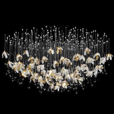 售楼部吊灯沙盘宴会厅花朵造型工程灯具民宿吧台吊饰酒Z店大堂中