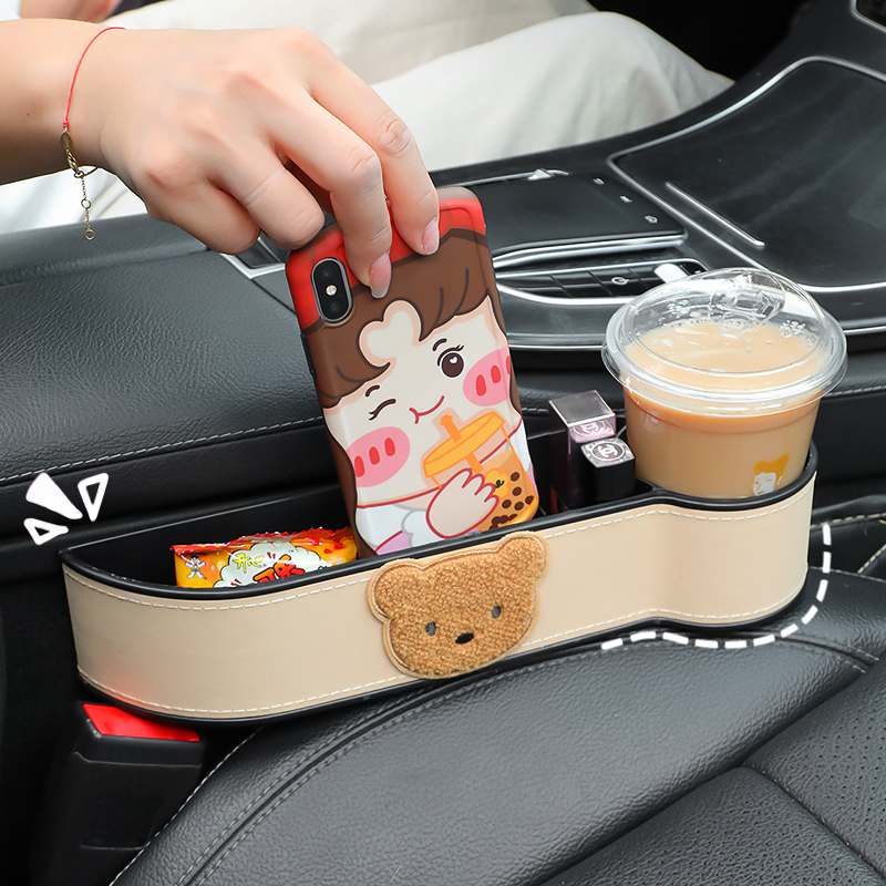汽车夹缝收纳盒网k红高档多功能车载储物盒创意车内收纳神器女士