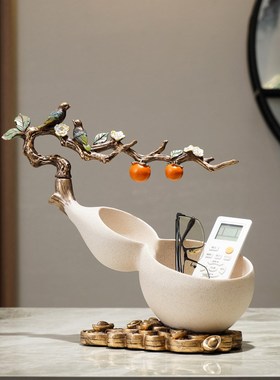 新中式事事如意葫k芦钥匙收纳入户玄关电视柜创意艺术轻奢装饰摆