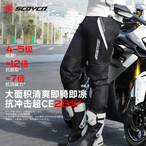 赛羽夏季透气防摔CE护具机车裤