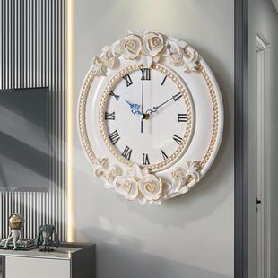 餐厅时钟挂墙网红创意艺 简饰约家用装 术欧式 田NX0031园挂钟厅时尚