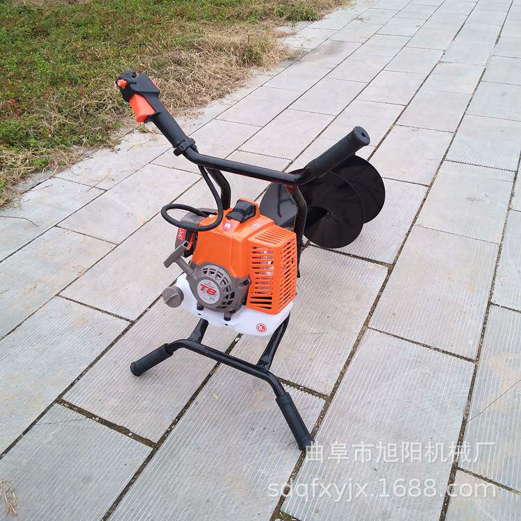 二冲程双人植树挖坑机 汽油大功率园林种植打洞机 立柱栽杆打窝机