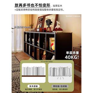 木书架落地胡桃木色自由组合客厅柜子储物AVM家柜用格实书子柜置