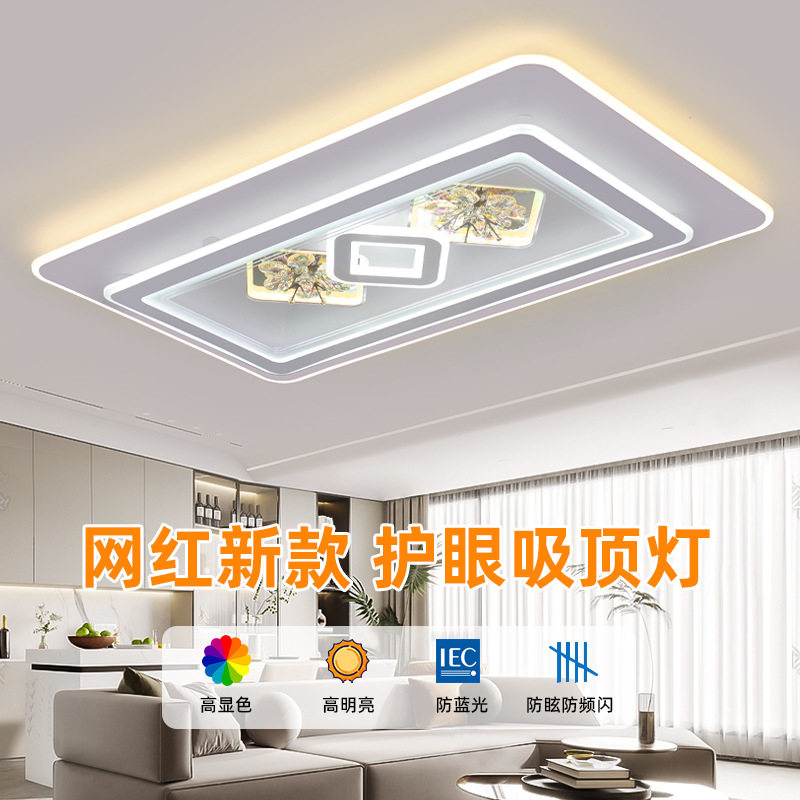 水晶花客厅灯led吸顶灯现代简约大气大厅主灯创意房间餐厅卧室灯