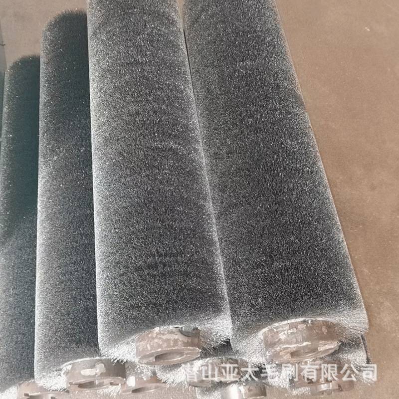 定 制机械缠绕式除锈打磨钢丝刷辊镀铜不锈钢抛光拉丝毛刷辊定 做