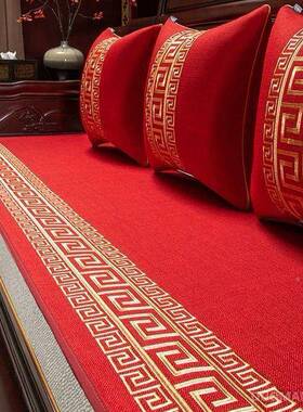 2025发新新中式沙布发pxx10029垫实木沙坐垫防滑垫子款套罩盖四季