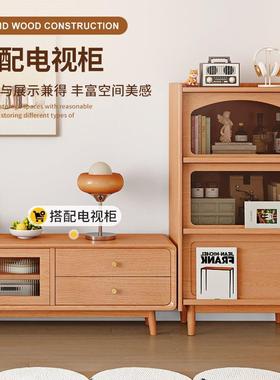 木书柜沙发储物柜一体smsg-106客可定实小柜子现简约樱桃木色组代