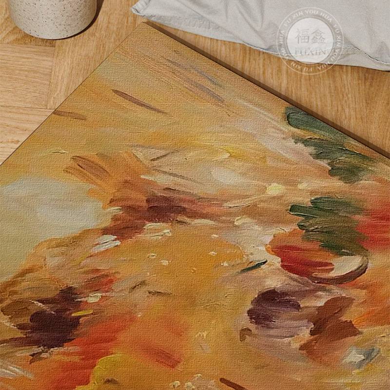 顺丰法式中古风个性纯手绘油画厚肌理客厅装饰画竖版玄关餐厅柜走