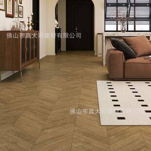 法式鱼骨纹木纹砖柔光天鹅绒原木风瓷砖客厅卧室餐厅地砖600x1200