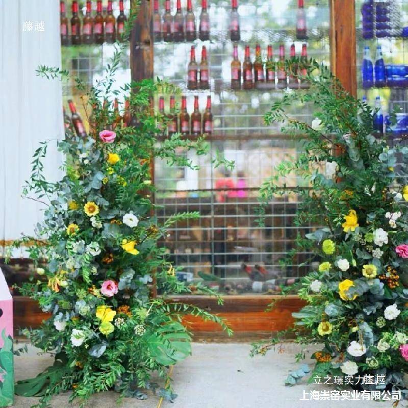 悬挂月牙固定门园th%$*&lz拱鲜花花树枝立门半体圆花分体花架弧形