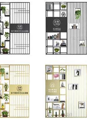 铁艺办公室前台工公业风书隔断柜MS-09771置架花架玄关司屏风物架