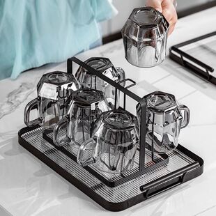 北欧水壶钻石轻奢玻璃家用水杯套装客厅高级杯子耐高温杯架茶壶