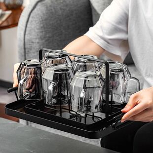 北欧水壶钻石轻奢玻璃家用水杯套装客厅高级杯子耐高温杯架茶壶