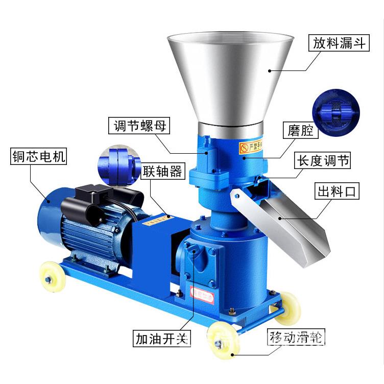 饲料颗粒机大小型家用鸡鸭鹅猪家畜养殖青草颗粒造粒机饲料制粒机