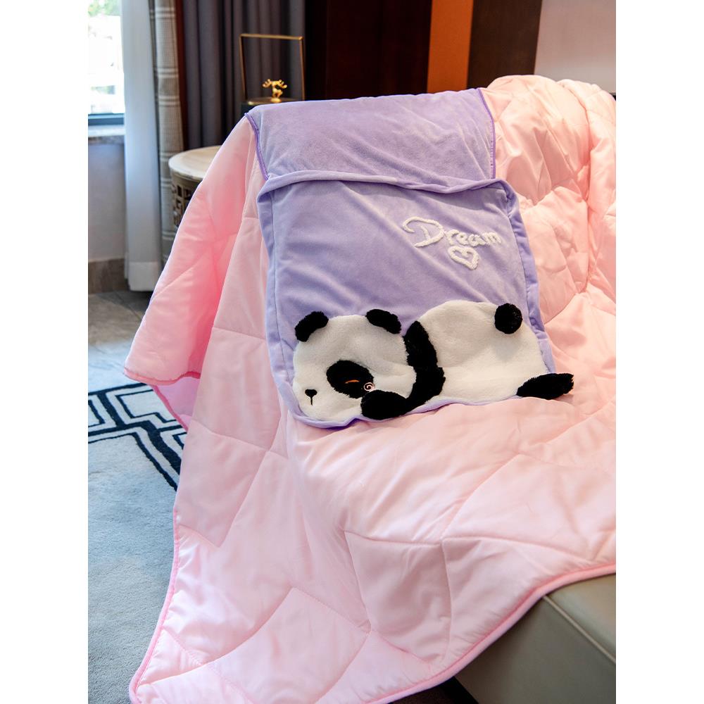 A6L办公室抱枕被子两用午睡空调被靠垫被子二合一车用靠枕被可收