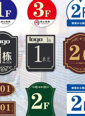 楼栋牌公司广告牌办公室门牌酒店科室牌不锈钢房号牌亚克力楼层牌