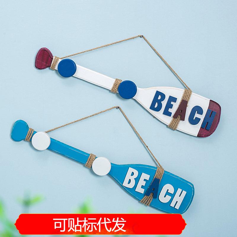 美系复古地中海风格船桨挂钩 创意家居挂饰影楼道具衣帽挂钩