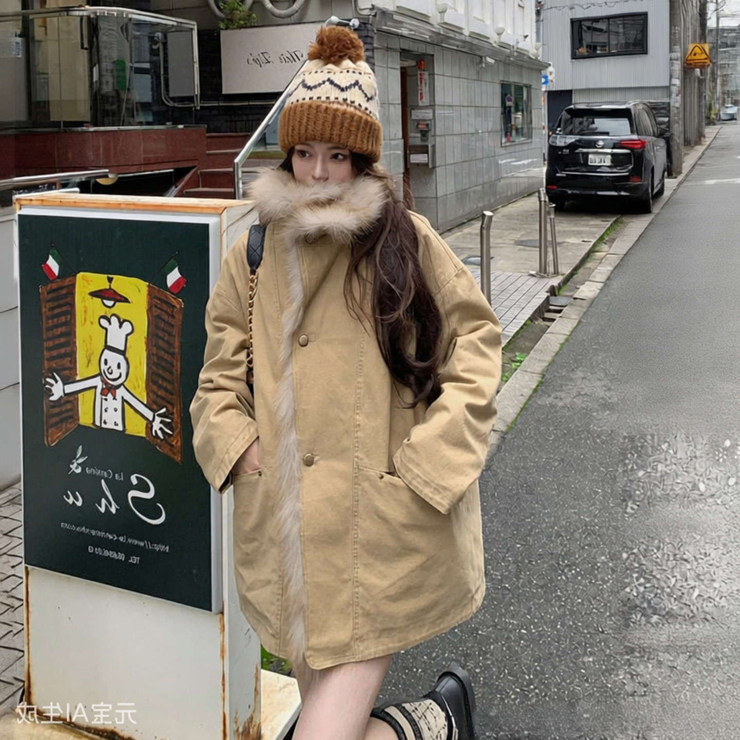 秋冬狐狸毛领90白鹅绒派克服外套