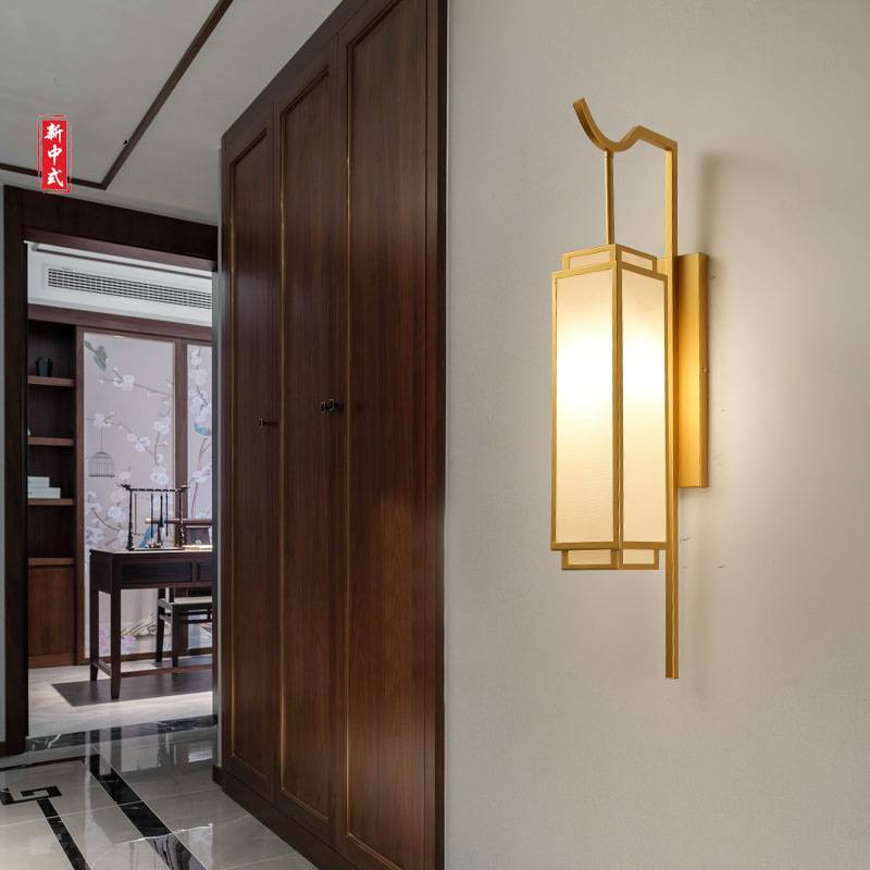 新中式客厅壁灯仿古走廊过道灯具床头现代简约楼梯阳台灯饰玄关灯