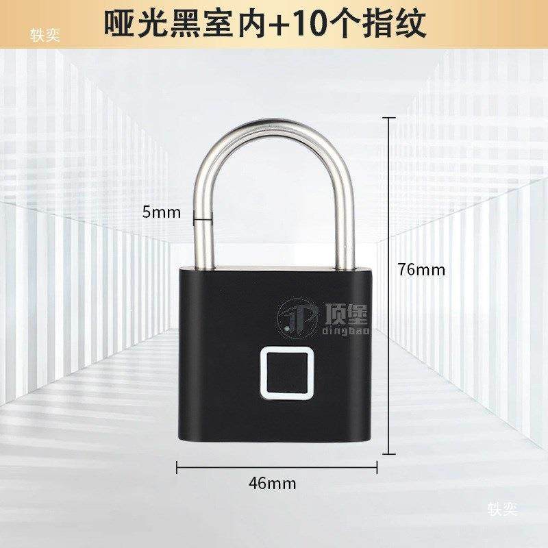 户外生指纹德挂锁防盗防锈子锁大门指纹电子锁电子小锁头垒T3vwEF
