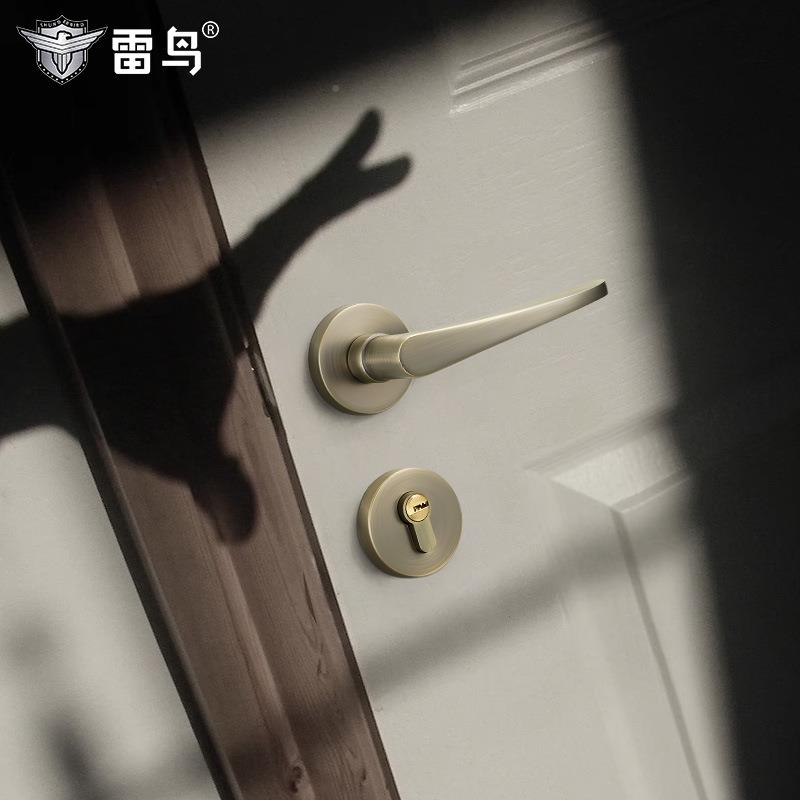 分锁青古铜色卧门锁房间音体仿静古房门锁复古室室内木门门把手