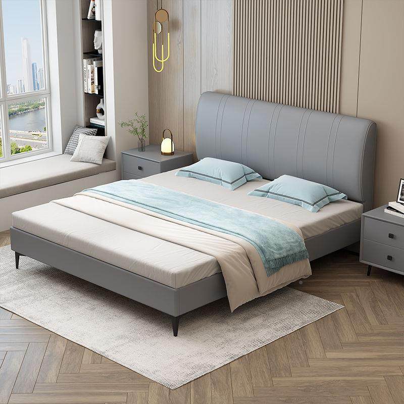 简约现代实木用1CLJ.8米床实木卧经主济型双人科技布软包床家单人