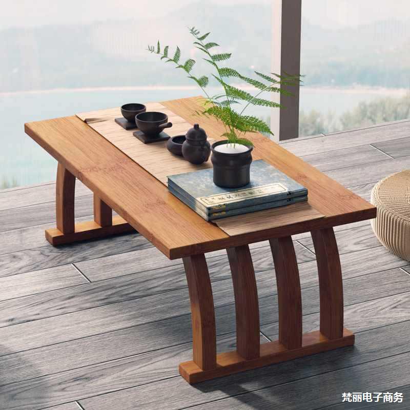 楠竹飘窗小茶几榻榻米矮桌子茶桌小桌子卧室坐地折叠炕桌