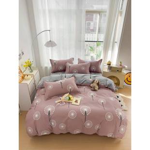 全棉四件8套1.米单人床jm16589单5三件套纯棉双人1.床笠被套20*m2