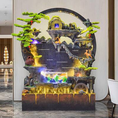 摆流水幕墙屏风玄关院酒店招财TUF假山泉装饰户外花园庭鱼池造喷