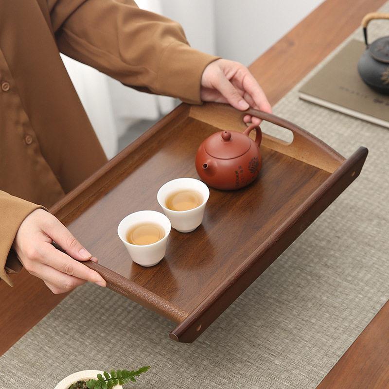 纸托商盘长方形餐盘托GIF盘用酒店家用油纸垫烧烤盘双耳木菜质竹