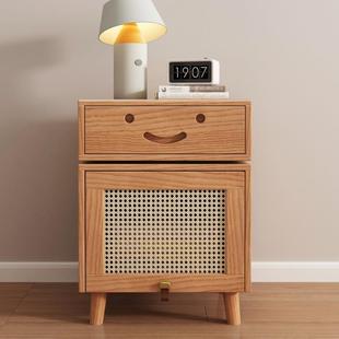 2YF520蜡0柜25新款实木床头柜原木白木机器人床头室柜客厅收纳卧