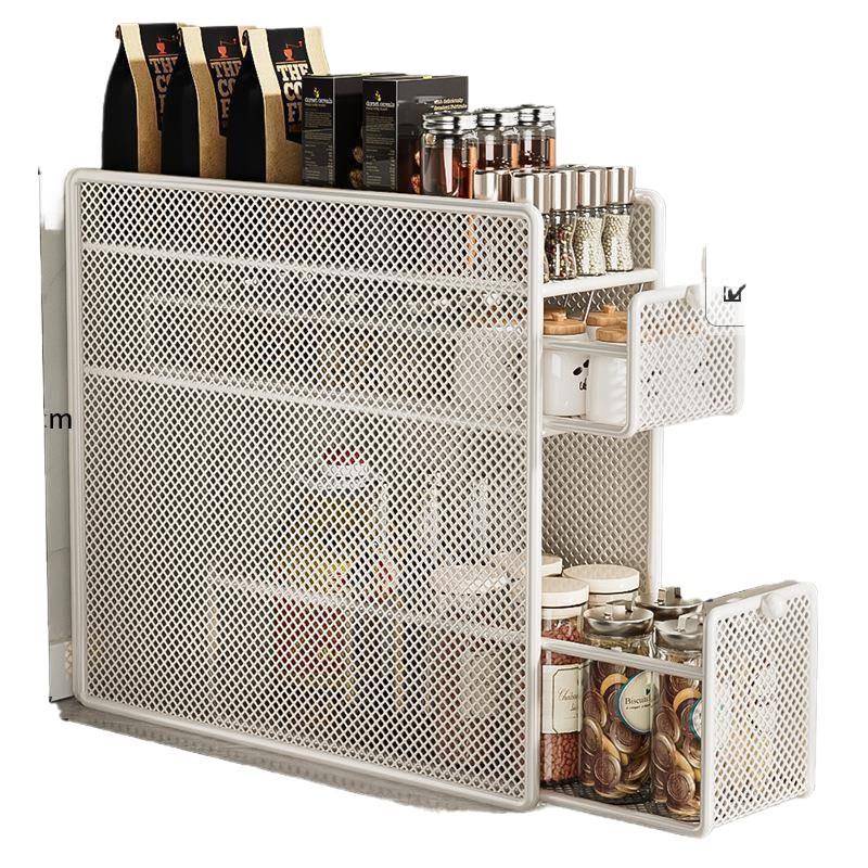 柜厨房置物架多功能调侧面抽拉式抽屉极窄边调味品台面料架LVM收