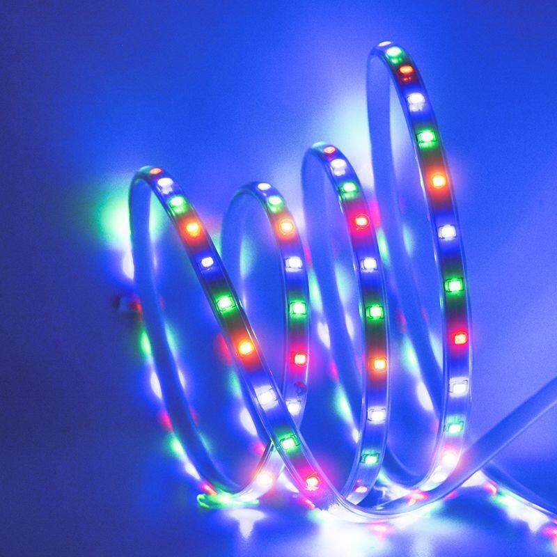 跨境太阳能灯带超饰亮彩色户外防水广牌告招院庭外墙装七彩软灯条