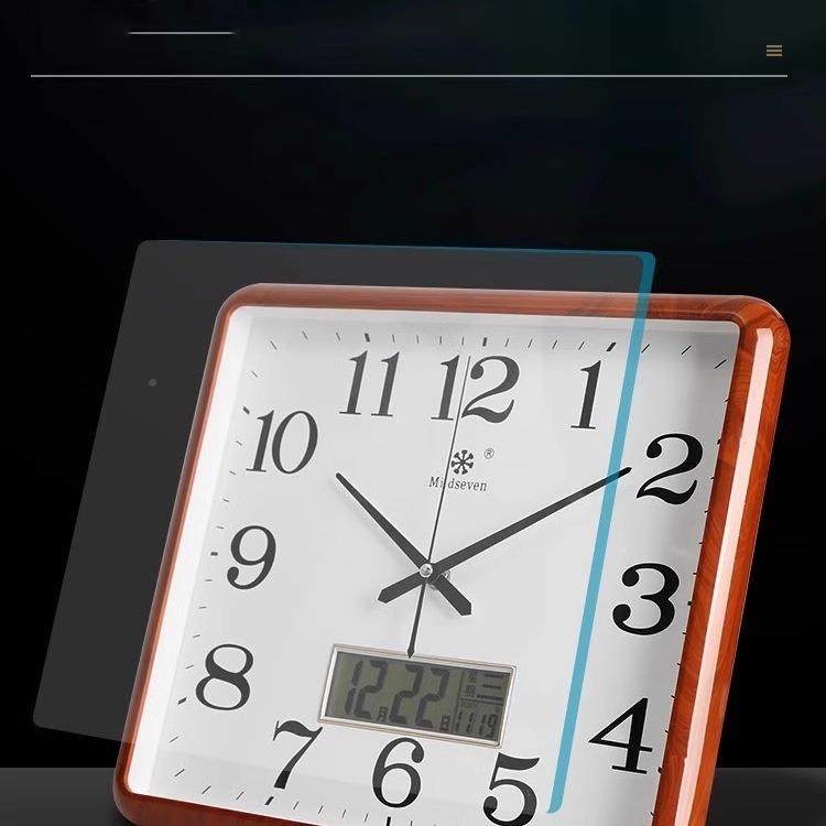 方石形钟表挂钟客时厅钟简约时尚温湿度钟现代F98M5S8M家用英挂墙,家居饰品,挂钟,淘宝优惠券,粉丝福利购,淘宝优惠卷