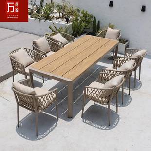 网闲红民桌椅庭院墅露天塑木宿防水防腐别室外A 079花园露台休桌椅组合