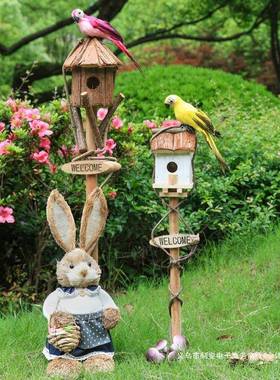 庭院户外地装饰插欢迎牌坪阳台PYT造景卡摆件通风微景草观院子幼