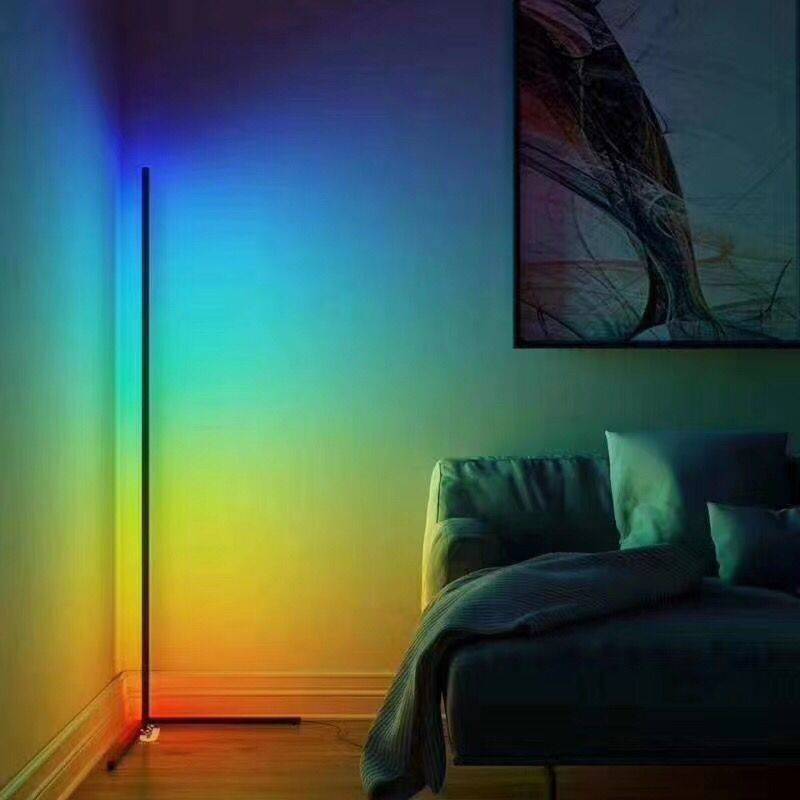 出口现代简约落地灯创意幻彩遥控led墙角灯客厅卧室床头餐吧灯具