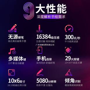 高漫M7数位板可连手机手绘板电脑绘画板写字网课手写板电子绘图板