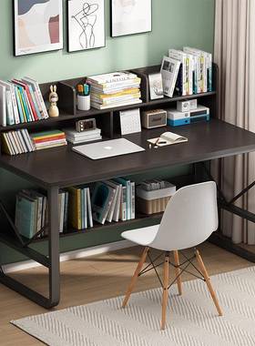电脑台式桌卧书书架组合家用初中学生出租房室写桌简易办IID公桌