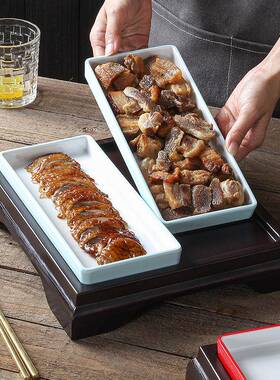 饭拼祥WOX源美密梅胺餐具双格盘子店餐厅中式小吃配菜盘菜扣肉卤