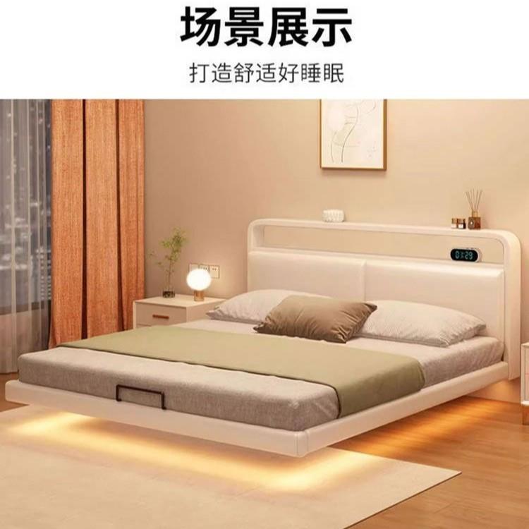 家网红悬浮床现代简约用型小户钢架VMY铁骨艺床主卧双人床排架悬