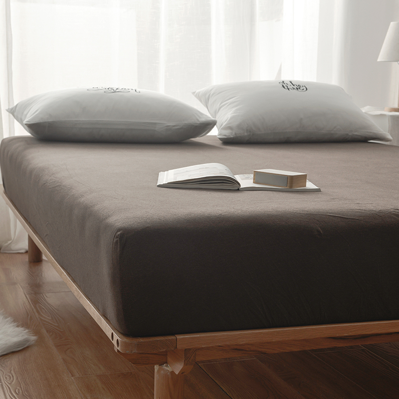 纯色针织棉纯棉天竺m棉单双人宿舍1.8米床笠床单单件全棉床上用品