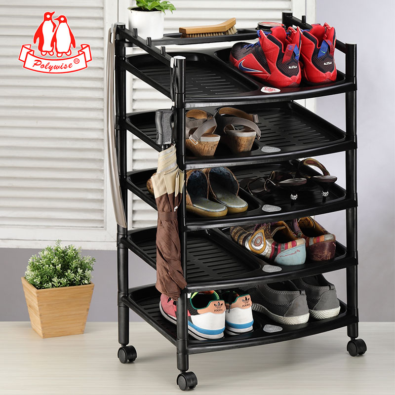 旋转鞋架简易多层可移动带轮子大容量塑料入户P鞋柜家用门口省空