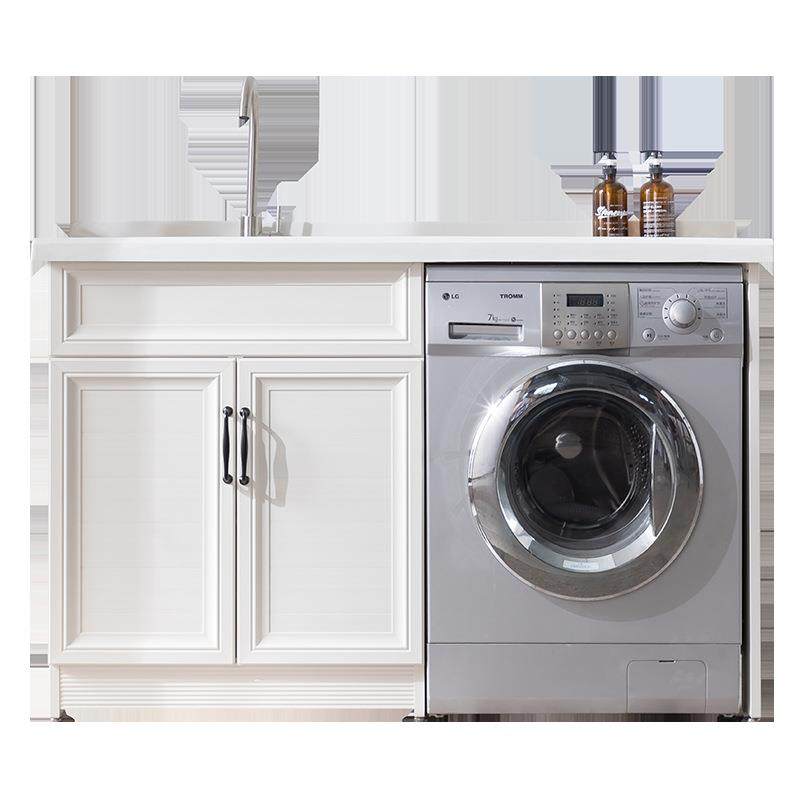 洗衣机柜子空铝阳台洗衣柜合带板台盆池一体伴78910侣太浴组室搓