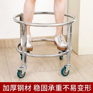 加厚不锈钢汤桶架奶茶桶架带滑轮支架食I堂餐厅保温桶架开水桶推