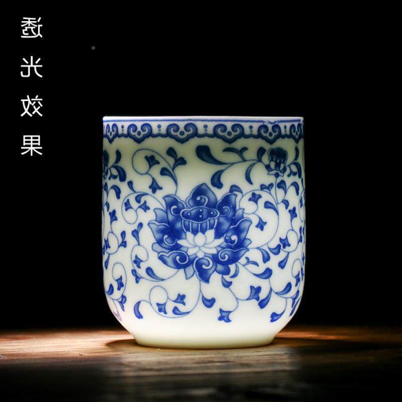 LSH-NM陶瓷茶壶德镇青花景缠枝凉水壶高档家用中提梁壶套装莲式大